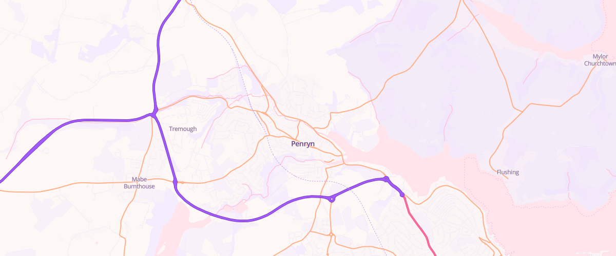 Map showing the location of Nts Falmouth Service Station