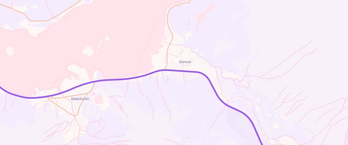 Map showing the location of Claymore Filling Station