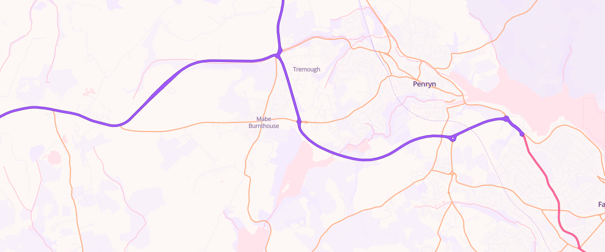 Map showing the location of Asda Falmouth Superstore