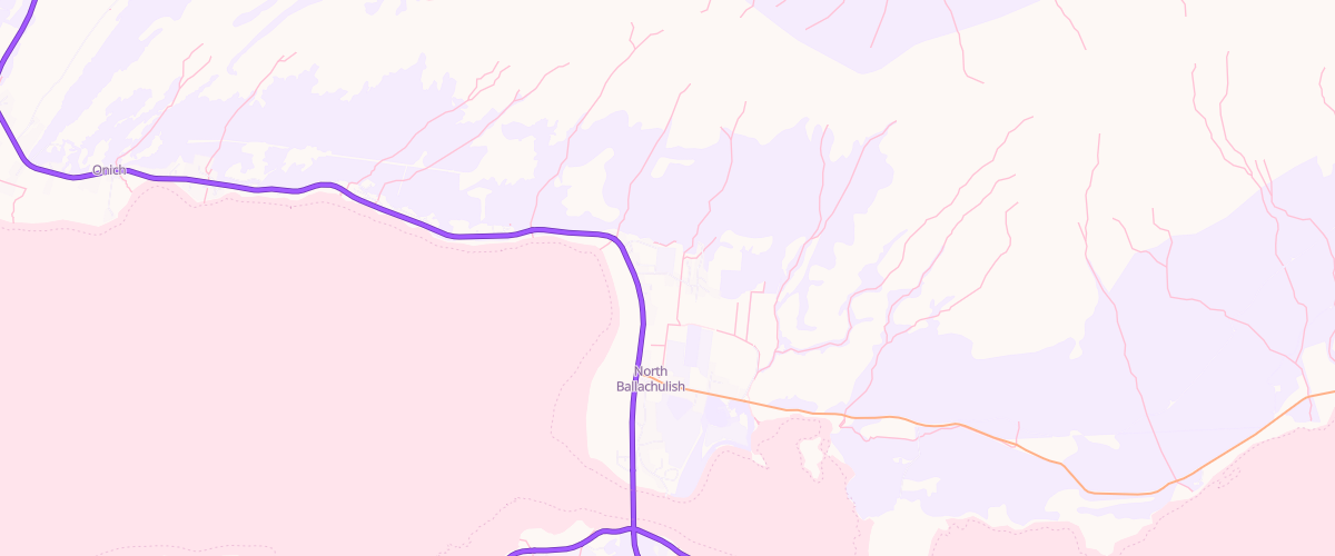 Map showing the location of Onich Services