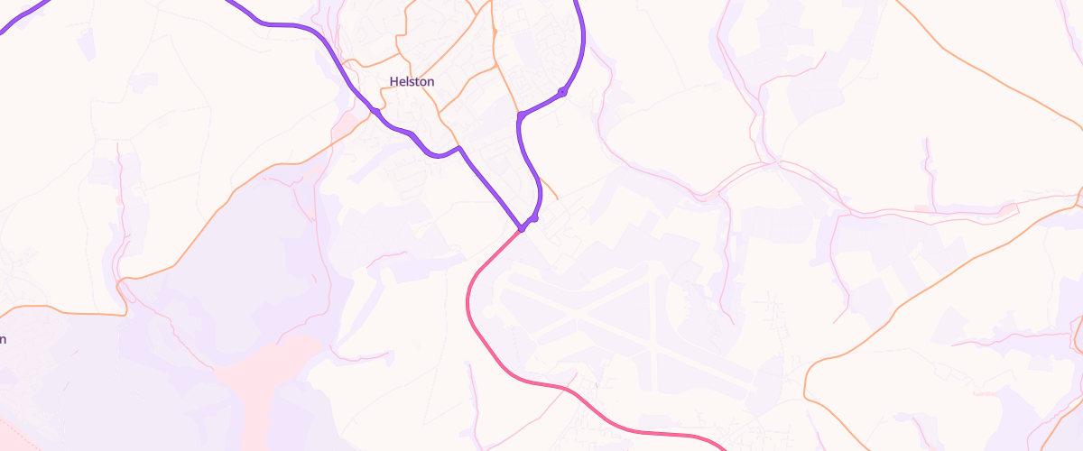 Map showing the location of Sainsburys Helston