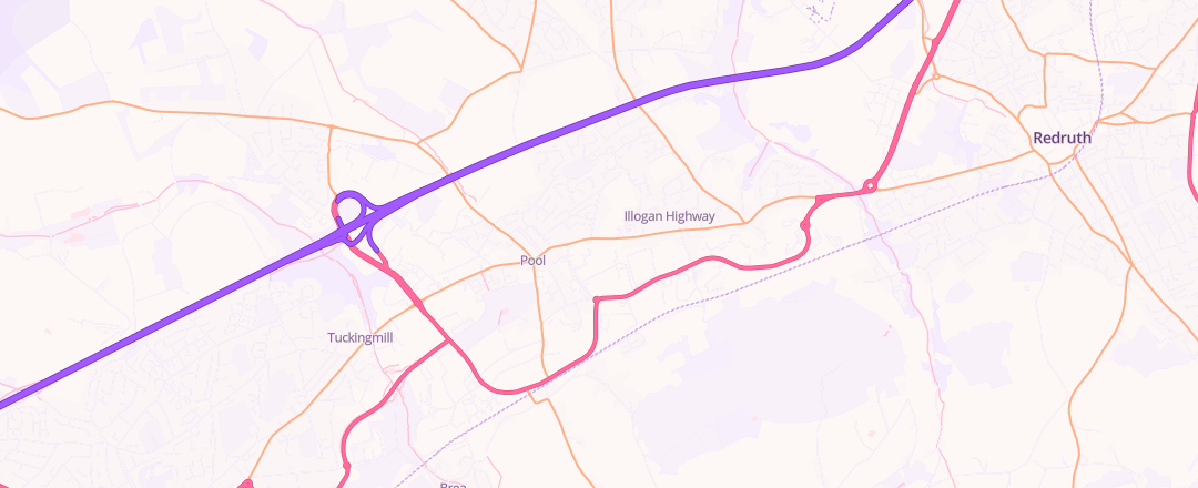 Map showing Kwik-Fit, Redruth