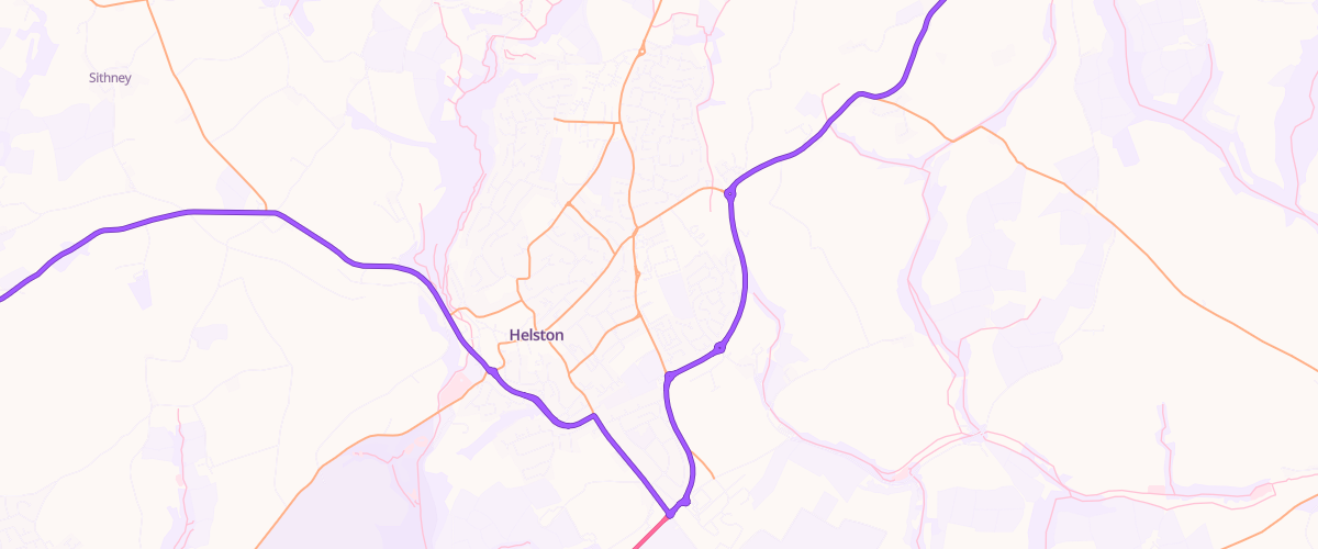 Map showing the location of Helston Superstore Petrol Filling