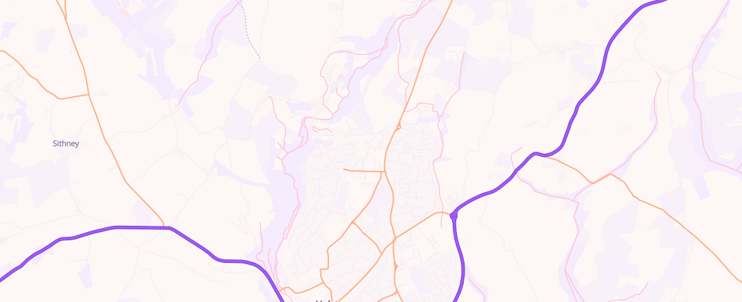 Map showing Tyrefinders Limited, Helston