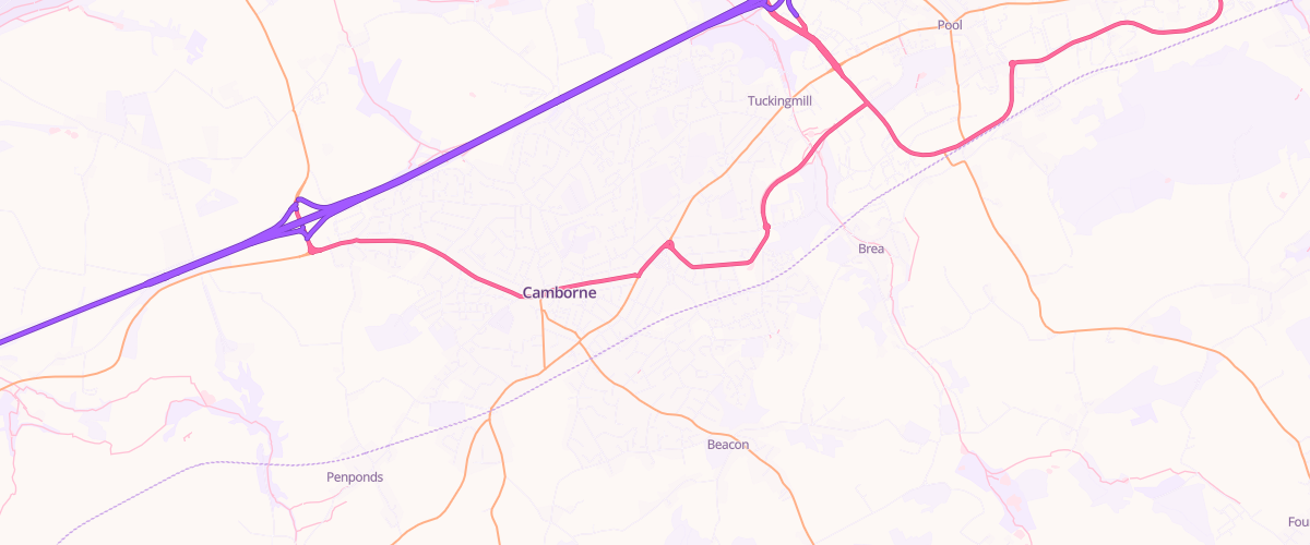 Map showing the location of Camborne Superstore Petrol Filling