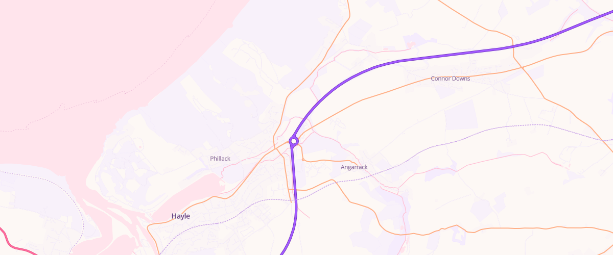 Map showing the location of Shell Hayle