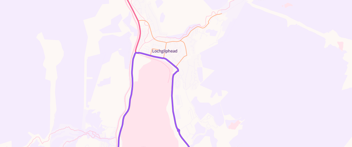 Map showing the location of Lochgilphead Esso Express