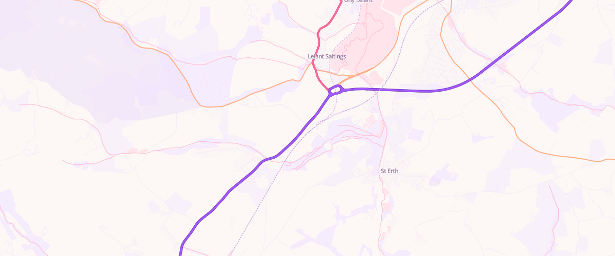 Map showing the location of St Erth Services