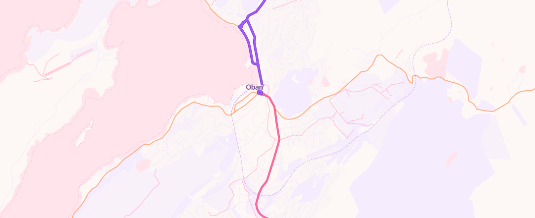 Map showing Halfords Autocentre, Oban