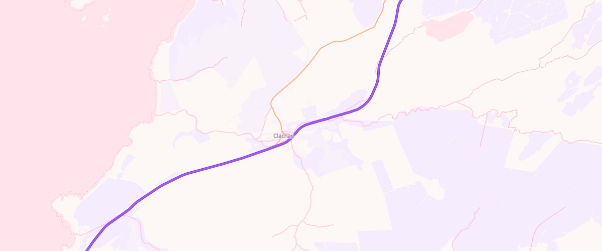 Map showing the location of Clachan Filling Station