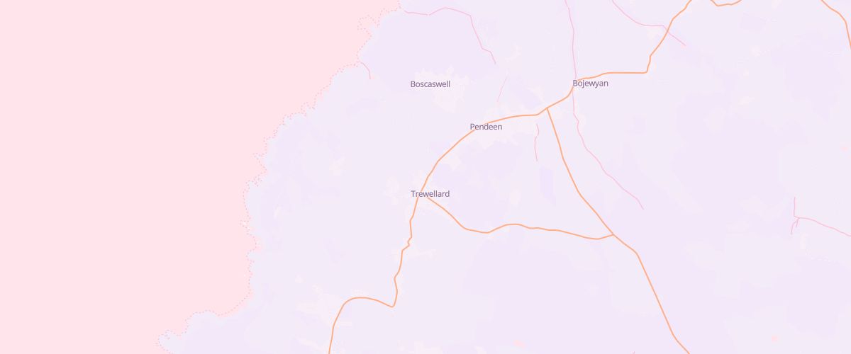 Map showing the location of Trewellard Garage Petrol Station