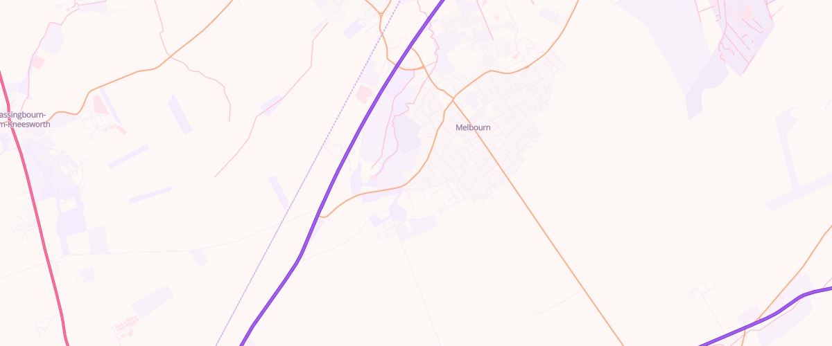 Map showing the location of Melbourn Garage