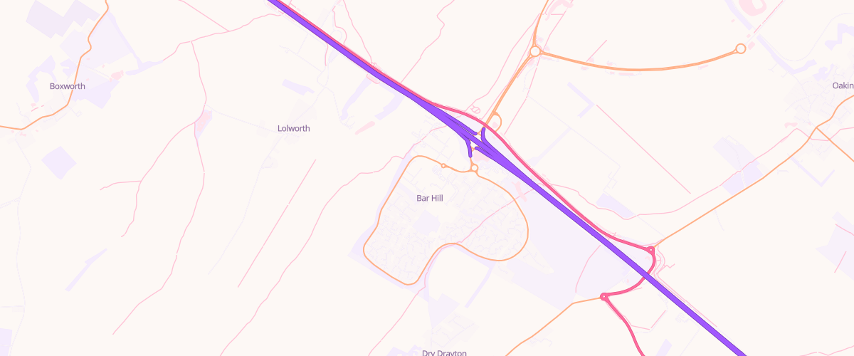 Map showing the location of Cambridge Bar Hill Extra
