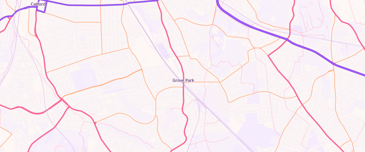 Map showing the location of Grove Park Esso Express