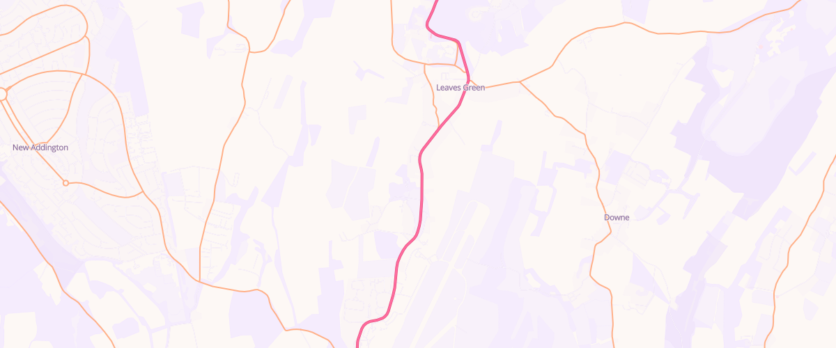 Map showing the location of Keston Tollgate Service Station