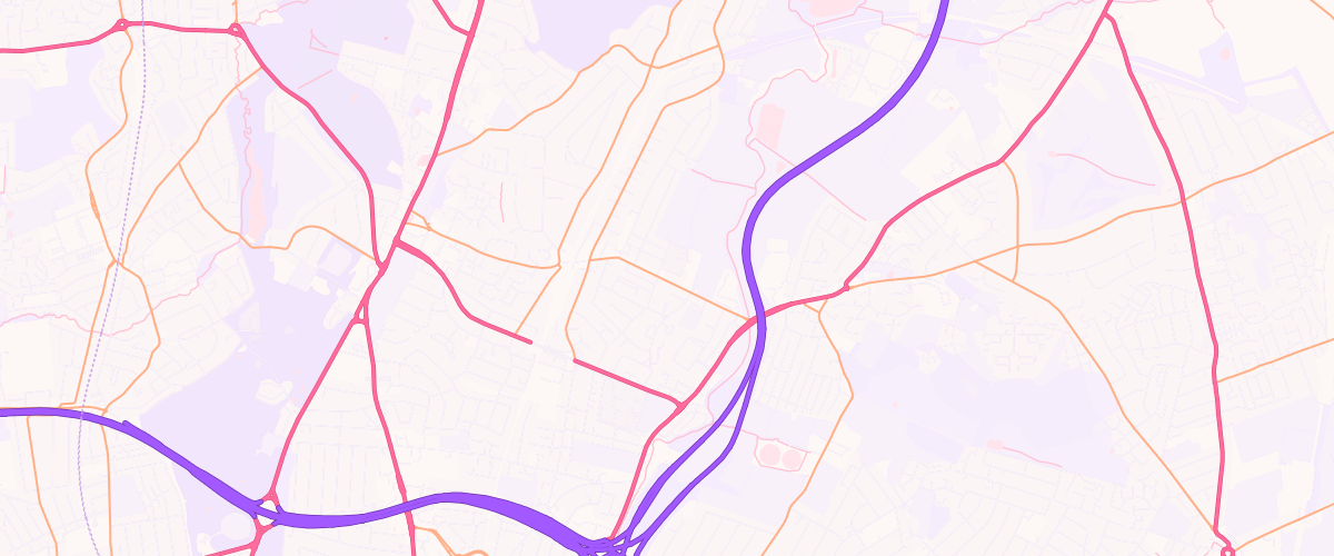 Map showing the location of Snakes Lane Service Station