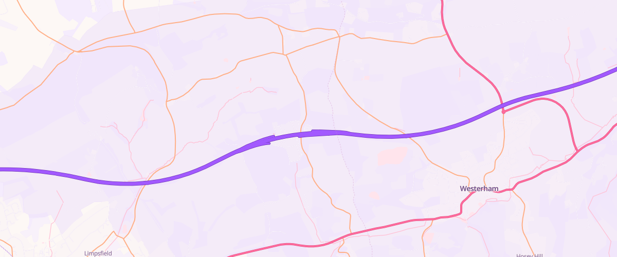Map showing the location of Clacket Lane East Connect