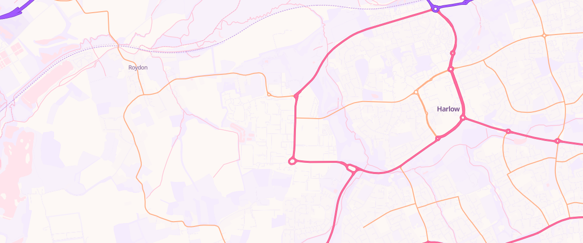 Map showing the location of Total Harlow