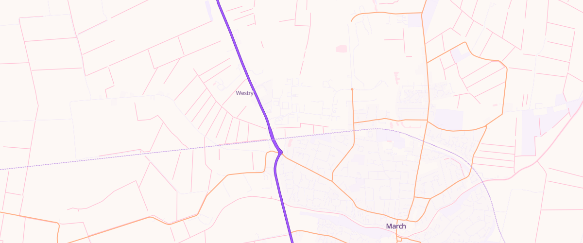 Map showing the location of March Hostmoor Superstore Petrol