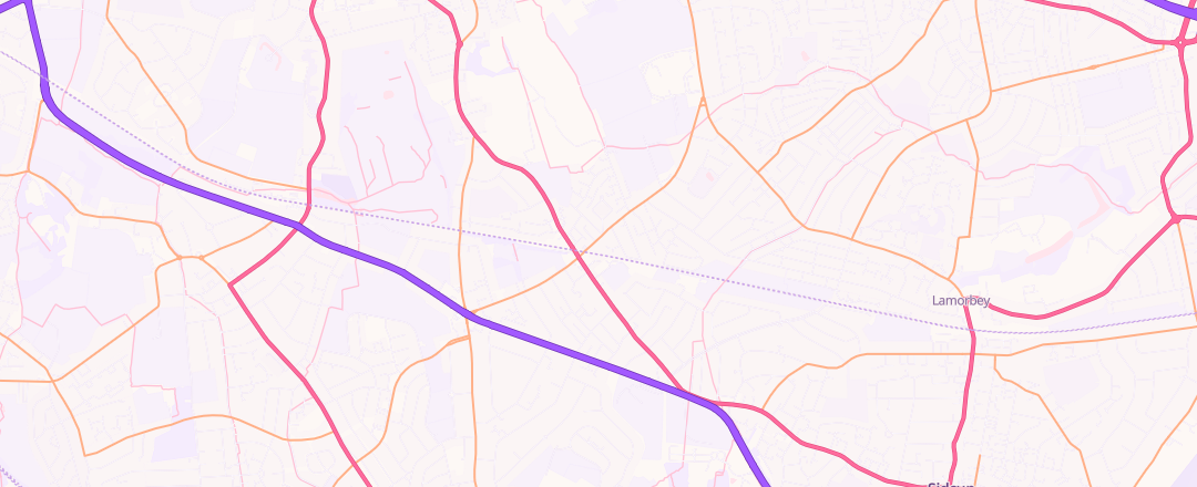 Map showing Eltham Test Centre, London