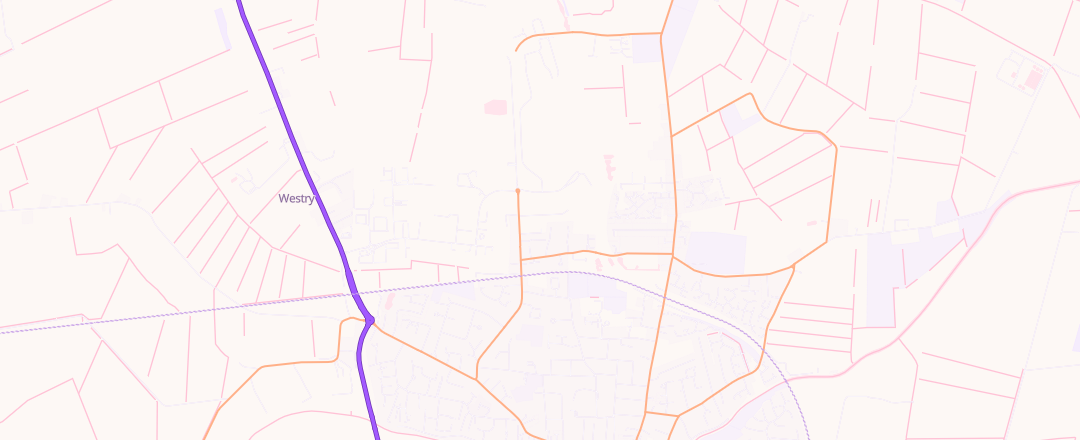 Map showing Donnas Mot & Tyre Centre, March