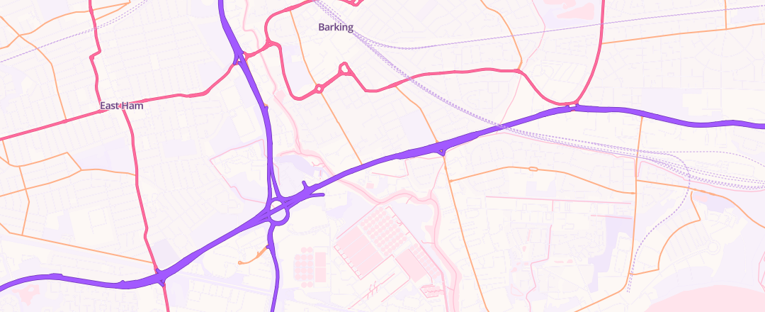 Map showing M1 247, Barking