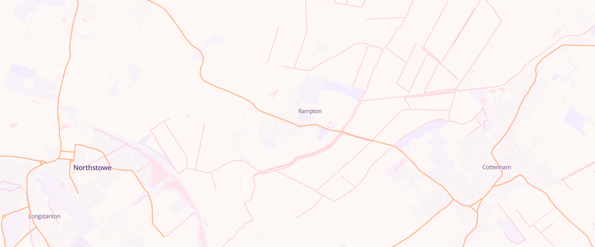 Map showing the location of Rampton Motors