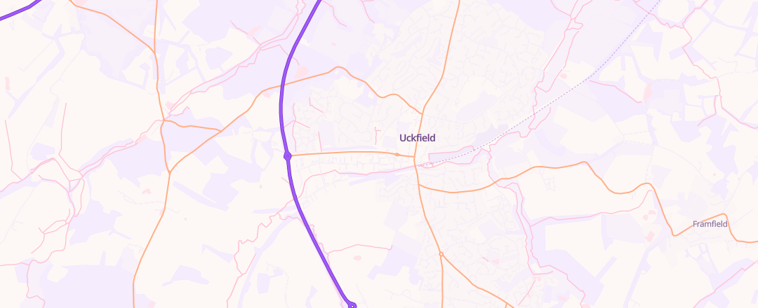 Map showing Kwik-Fit, Uckfield