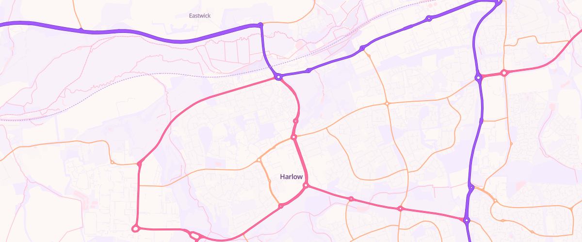 Map showing the location of Sainsburys Harlow