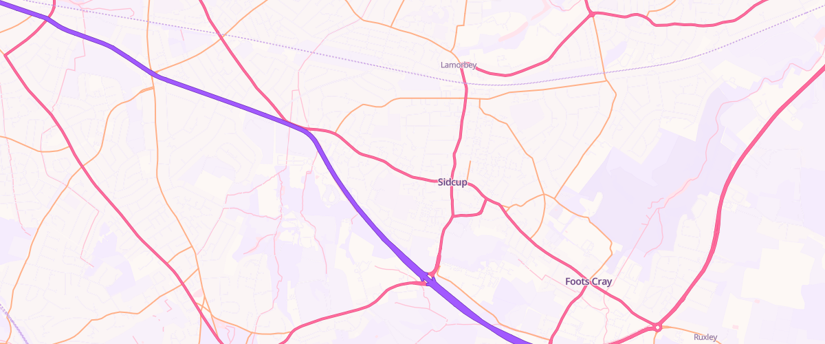 Map showing the location of Sidcup Filling Station