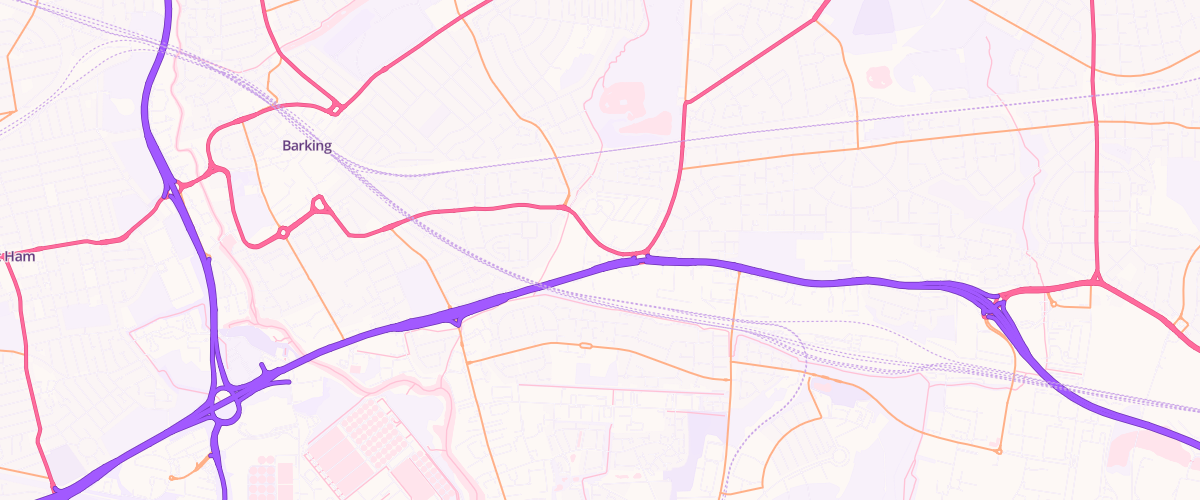 Map showing the location of Barking Esso Express