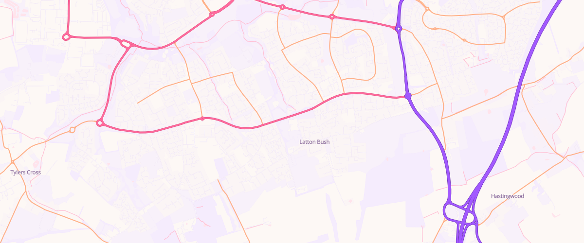 Map showing the location of Harlow Sf Connect