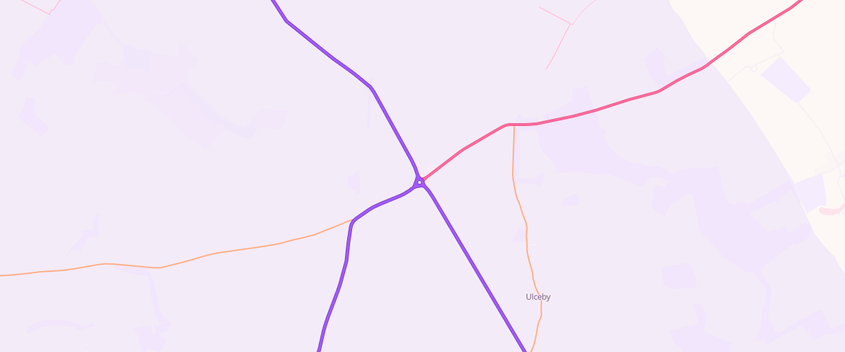 Map showing the location of Spar Ulceby Cross