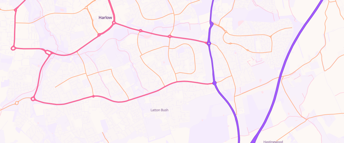 Map showing the location of Rontec Harlow