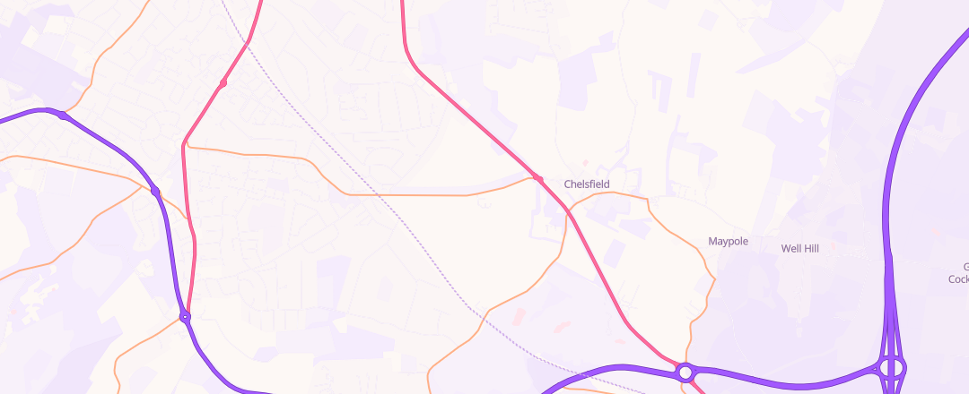 Map showing Chelsfield Motor Works Limited, Orpington