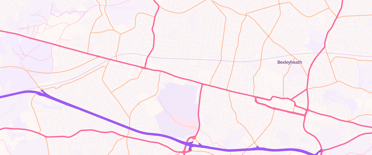 Map showing the location of Welling Filling Station