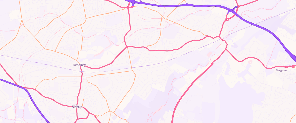 Map showing the location of Albany Park Filling Station