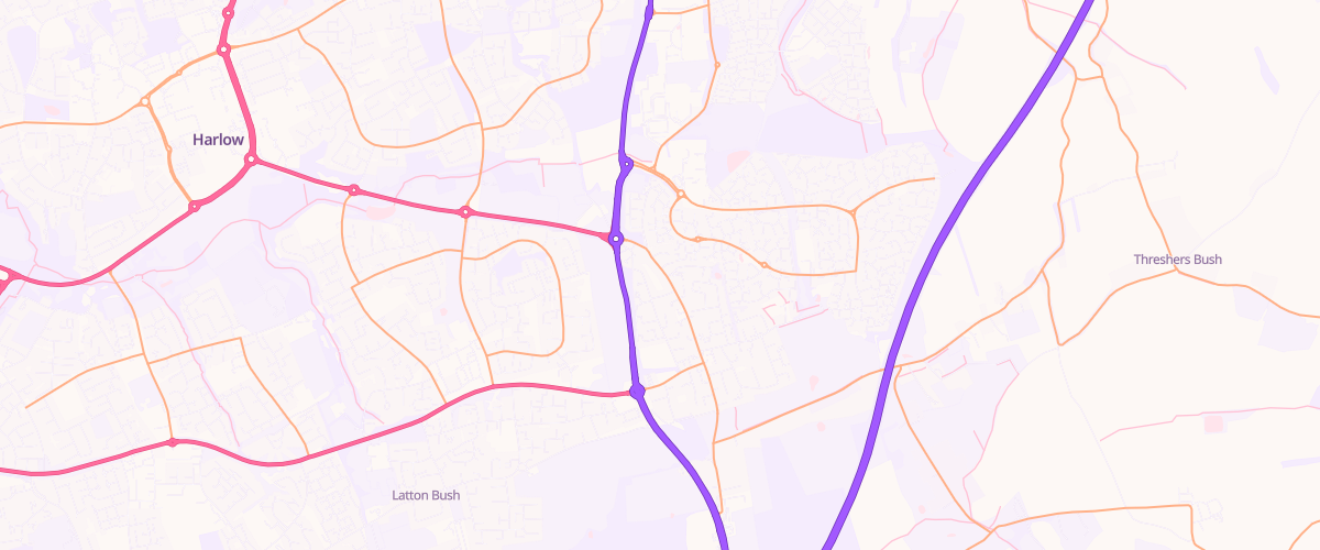 Map showing the location of Harlow Gate Sf Connect