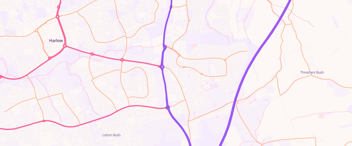 Map showing the location of Shell Harlow