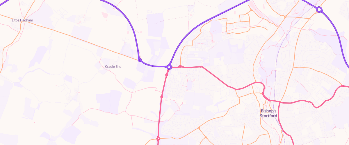 Map showing the location of Bishop's Stortford Superstore Petrol