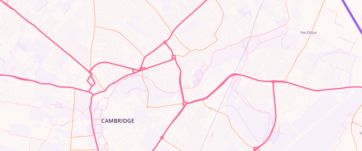 Map showing the location of Mfg Cambridge