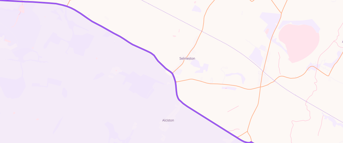 Map showing the location of Selmeston Service Station
