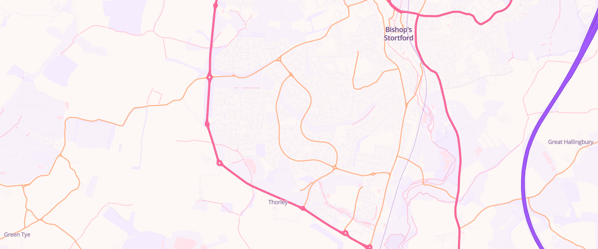 Map showing the location of Sainsburys Thorley