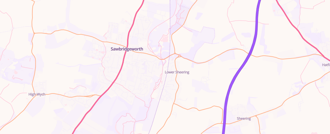 Map showing Maltings Garage, Sawbridgeworth