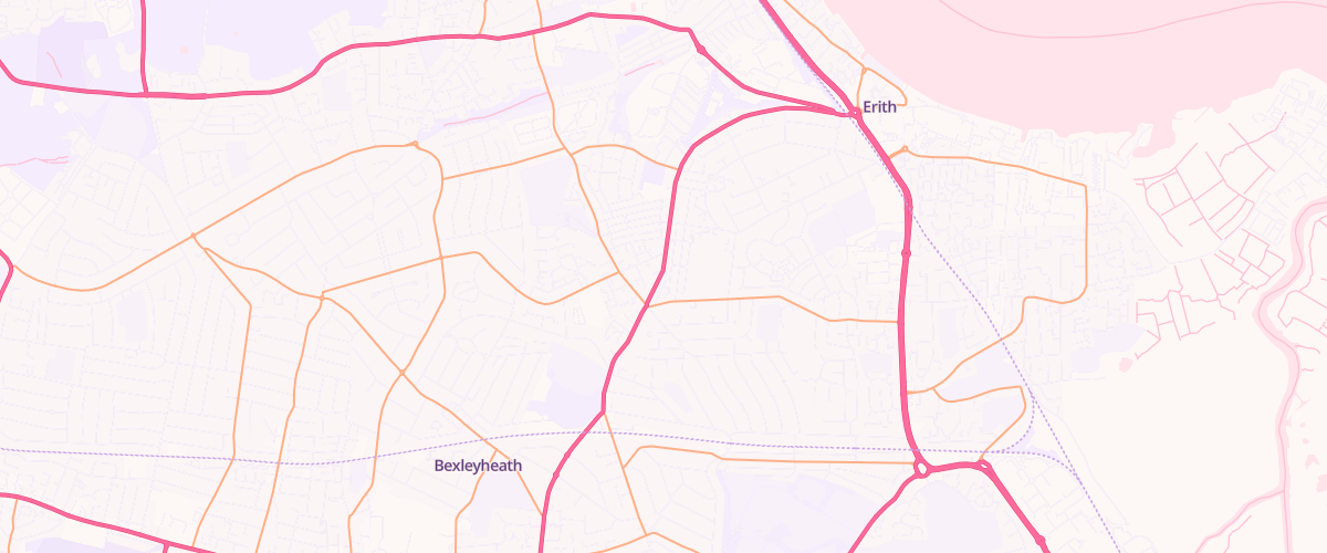 Map showing the location of Erith