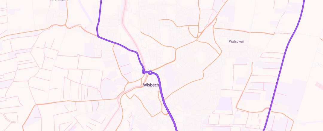 Map showing Kwik - Fit, Wisbech