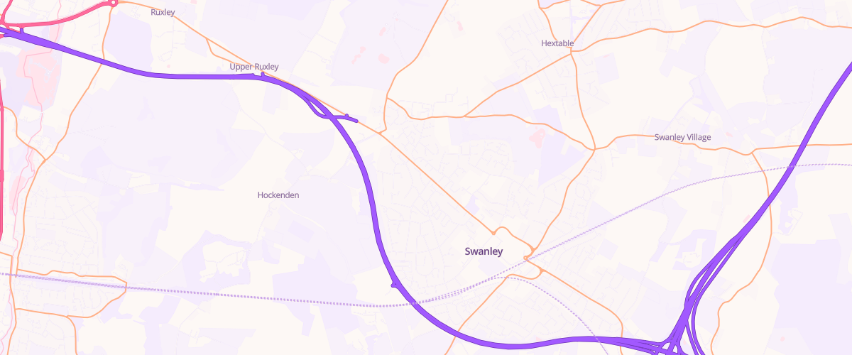 Map showing the location of Swanley