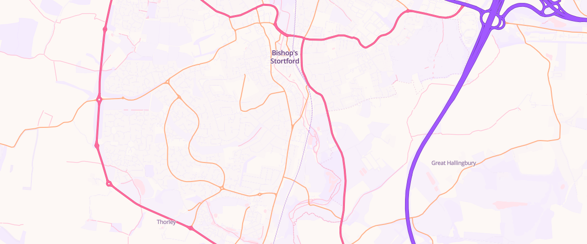 Map showing the location of Shell Little Waitrose Thorley