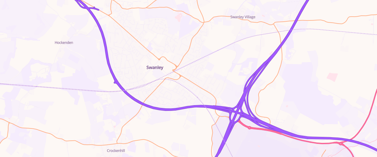 Map showing the location of Asda Swanley Express Petrol