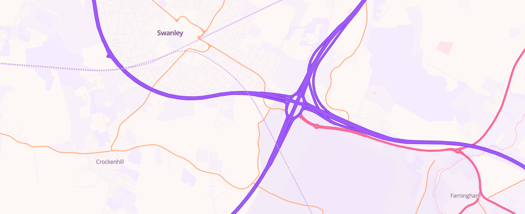 Map showing N/A, Swanley
